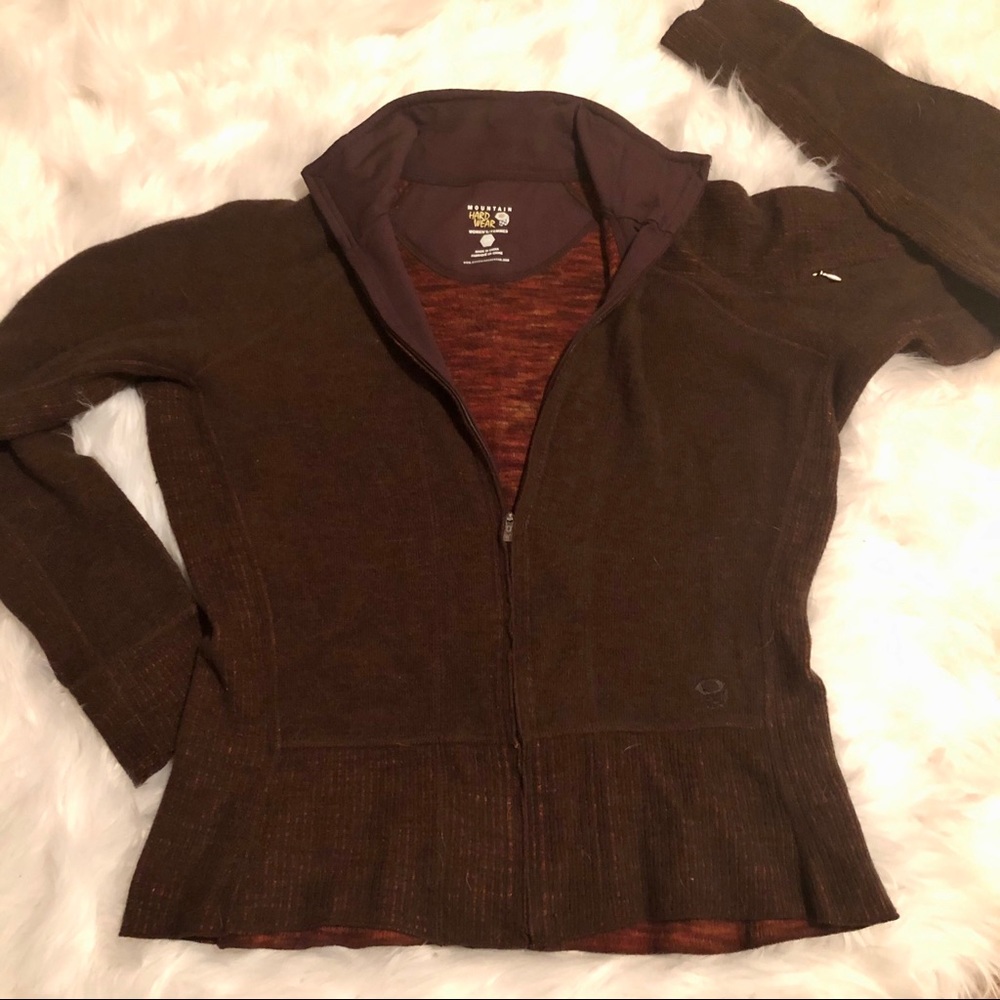 Mountain Hard Wear L Brown Full Zip Sweater Layer